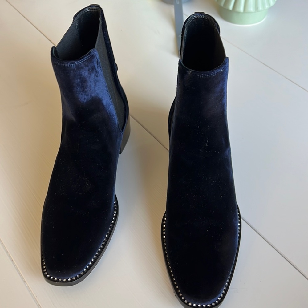 Christian Dior Velvet Studded Accents Chelsea Boots